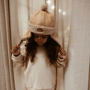 Шапка-ушанка Mrs. Ertha "Peanut", ореховая